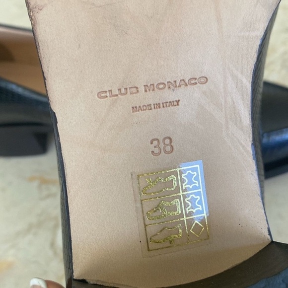 Club Monaco Alexia Snakeskin Embossed Leather Pointed Toe Loafers - Picture 5 of 5